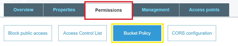 Adicionando Permissão ao Bucket.