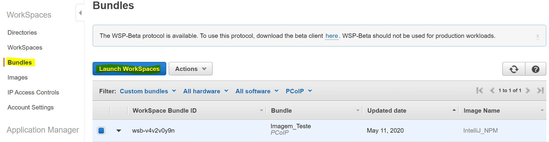 Passo 3: Criando Workspace