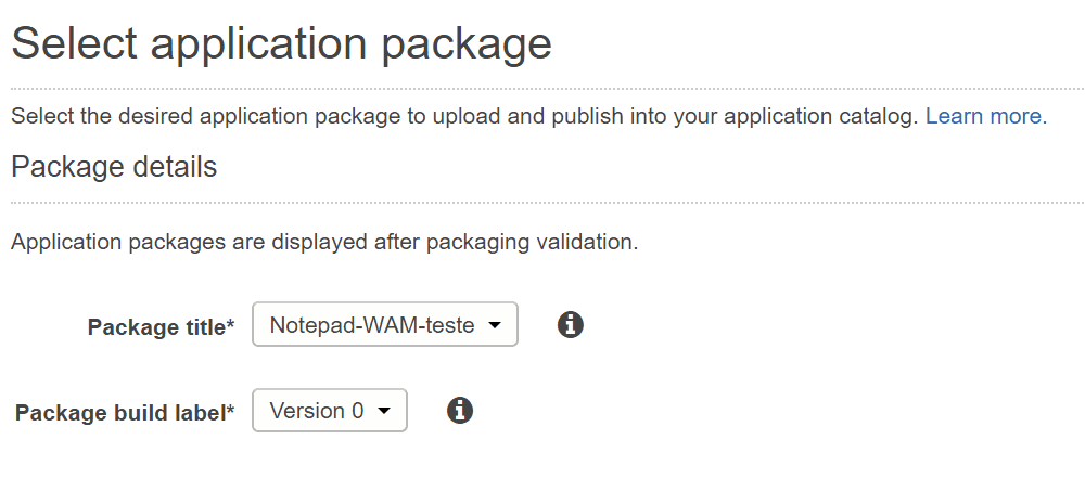 Passo 5: Selecionando o Pacote