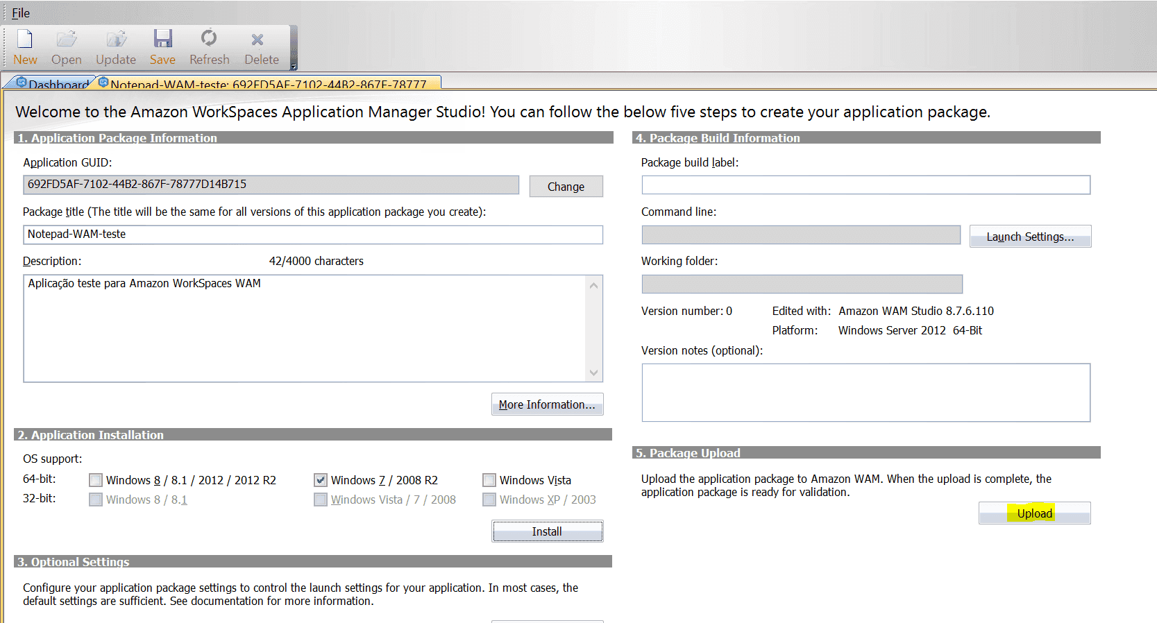 Passo 3: Realizando Upload