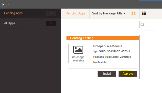 Passo 4: Aprovando o Pacote