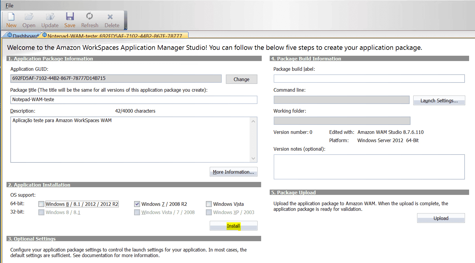Passo 3: Instalando o Aplicativo