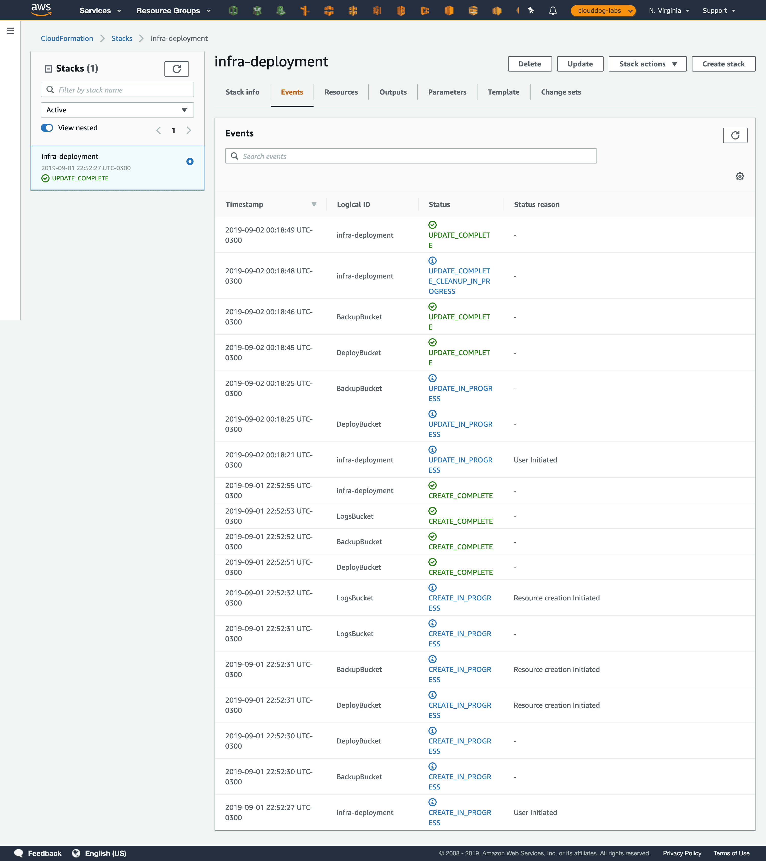 Passo 15: Clique em refesh para que apareça o 'infra-deployment'