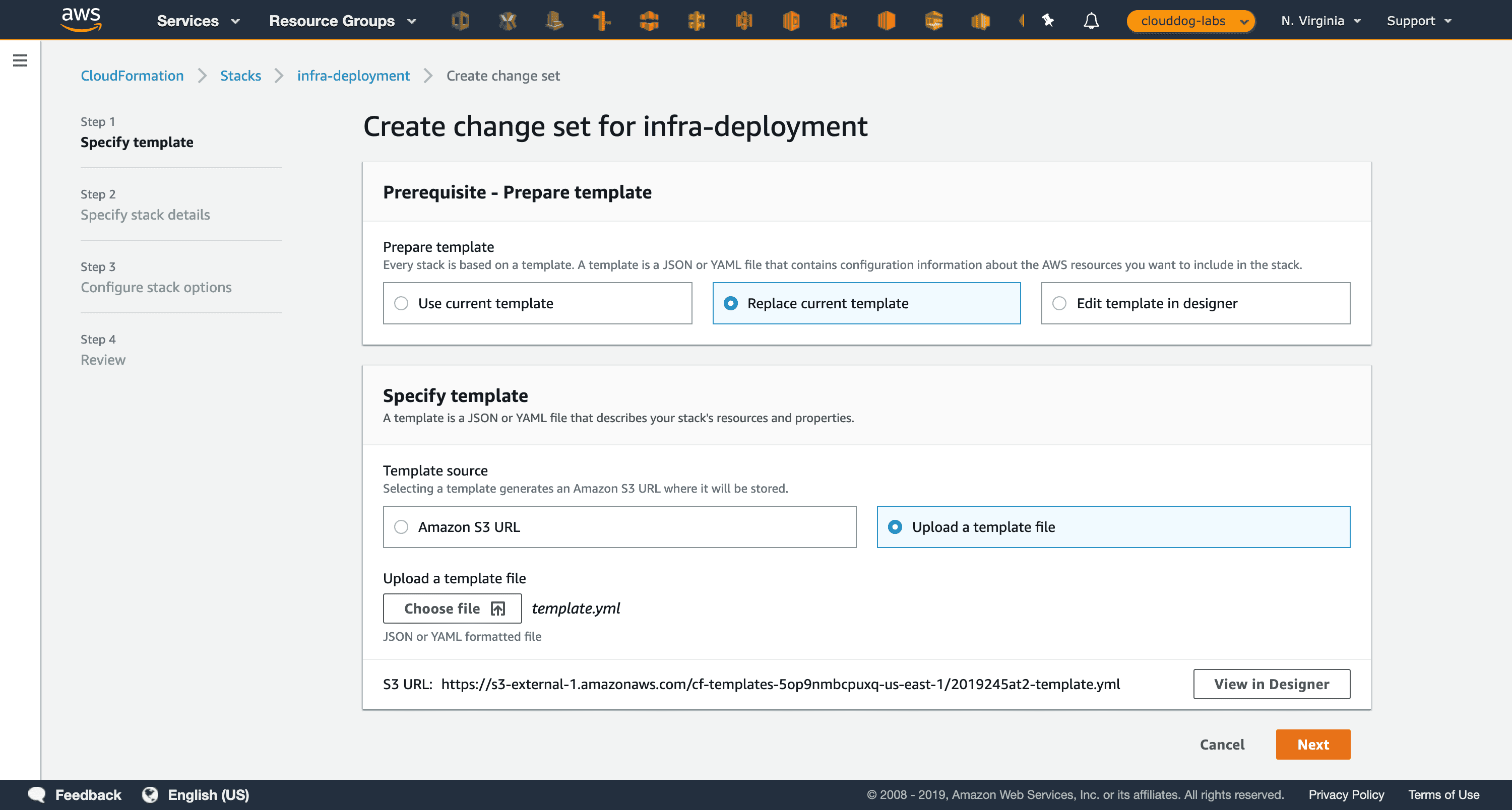 Passo 12: Carregue o template.yml