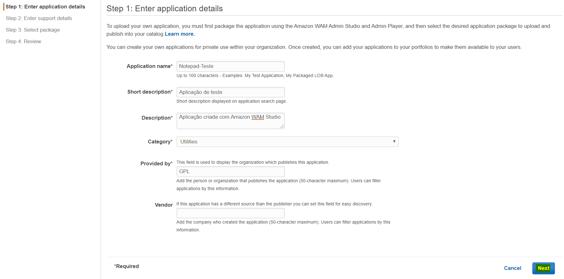 Passo 5: Preenchendo o Formulário