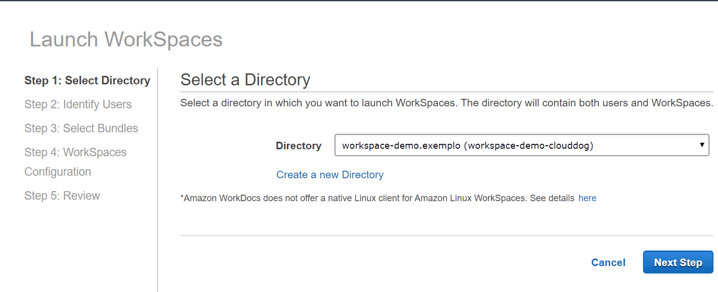 Passo 3: Selecionando o Diretório