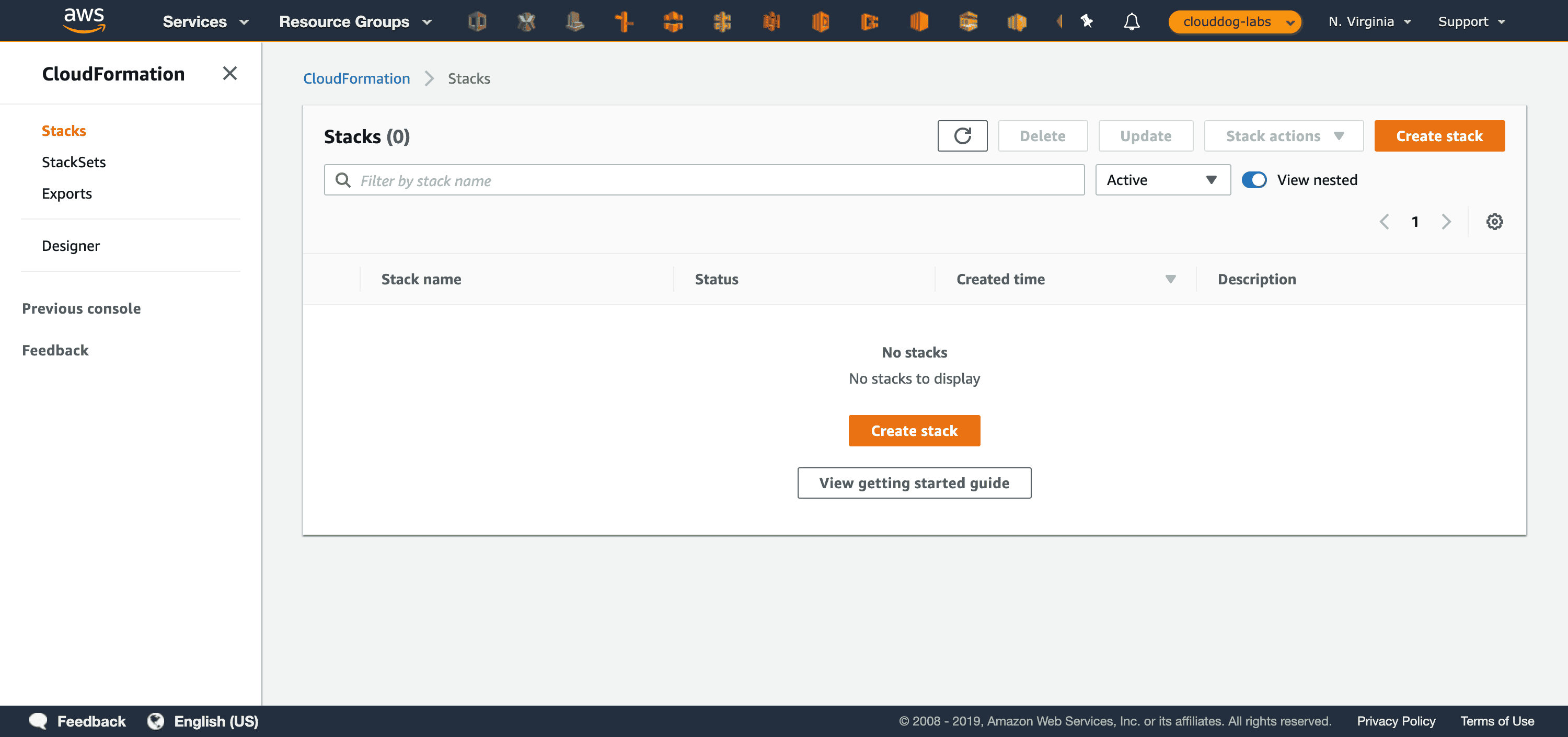 Passo 1: Selecionar CloudFormation