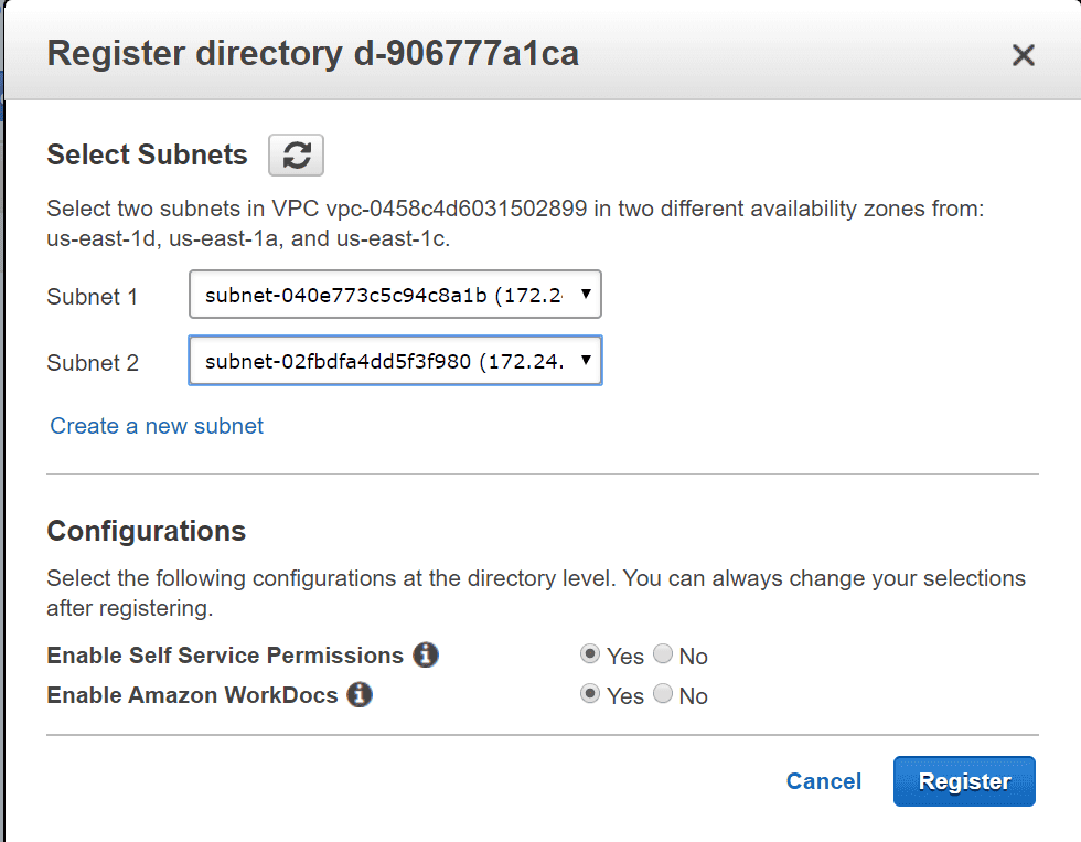 Passo 2: Configurando as Subnets no Diretório