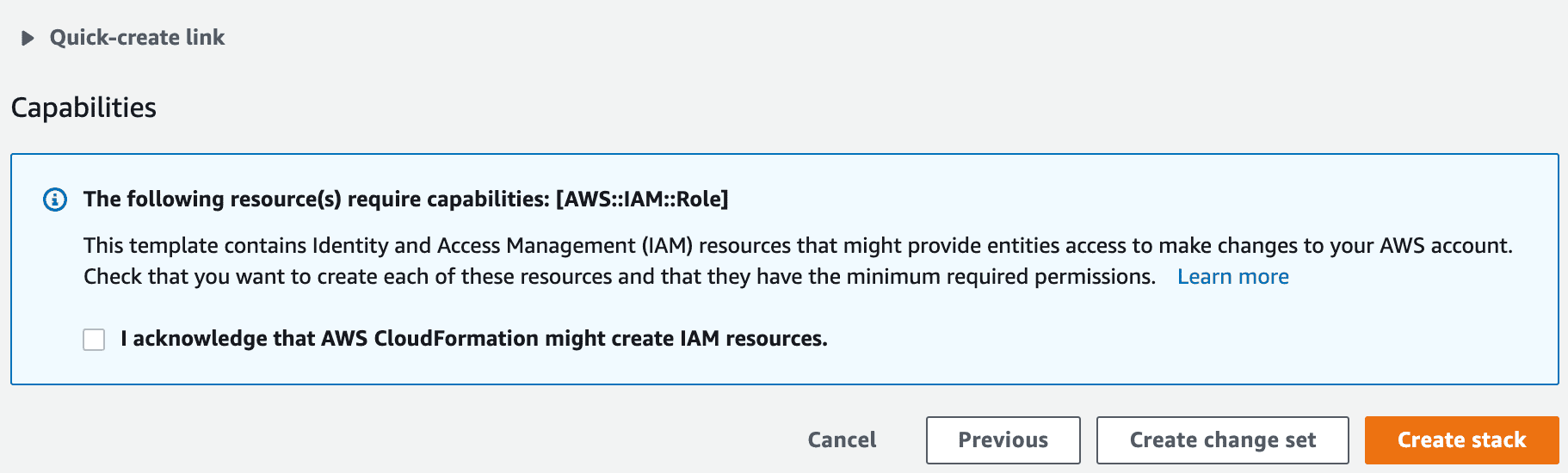 Passo 3: Permitir criação de recursos no IAM