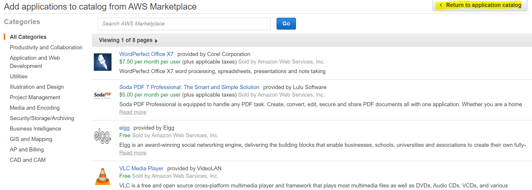 Passo 1: Retornando para o Catálogo